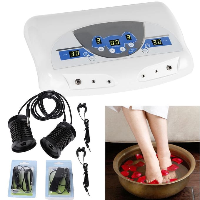 Lichaamsdetoxmachine Ionenarray Muziek Voetbad Spa Reiniging Ionische Machine voor Twee Personen EU Plug 220V gray