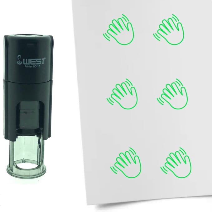 CombiCraft Stempel zwaaien 10mm rond - Groene inkt