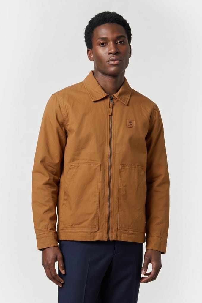 Timberland Herringbone Utility Overshirt Wheat Boot Taglia: M | Giacche leggere Outlet | Uomo | Marrone
