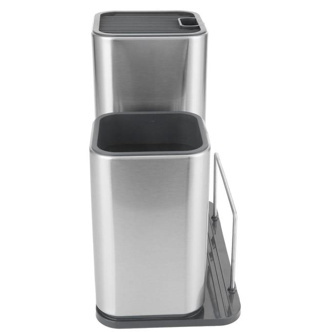 2-in-1 messenhouder, keukenaccessoires, roestvrijstalen messenhouder gray