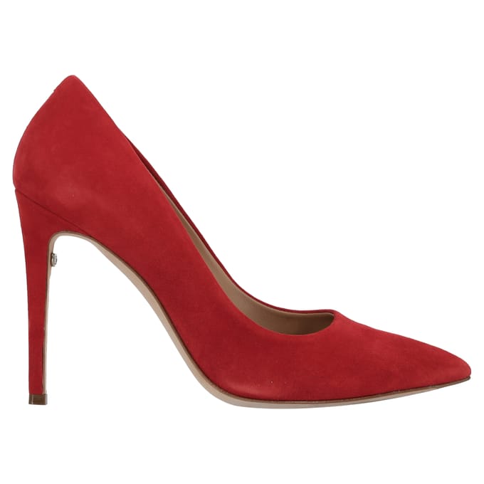 Ferragamo Puntige Teen Pumps in Rood Suède