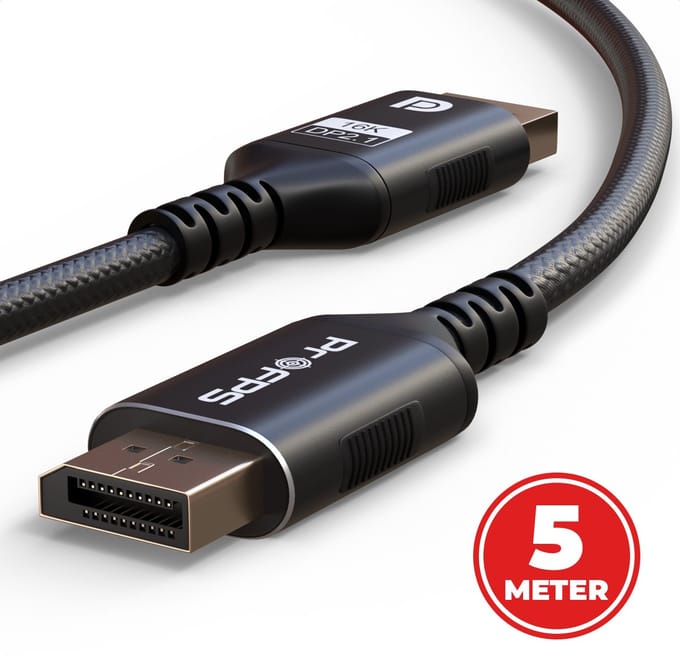 ProFPS DisplayPort Kabel 2.1 - 5 Meter - 80Gbps - 16K 60Hz - 8K 120Hz