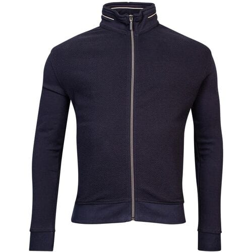 Baileys Vest Front Back Two-Tone Jacqaurd Sweat Cardigan Zip Navy / male