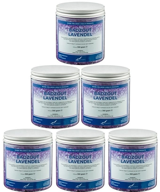 Claudius Badzout Lavendel - 300 gram - Pot met aluminium deksel - set van 6 stuks