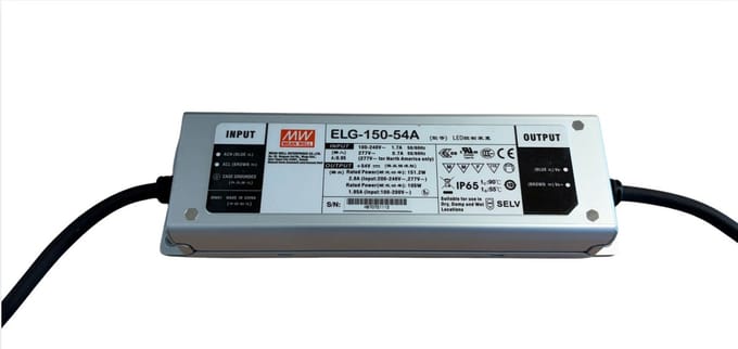 Mean Well ELG‑150‑54A LED Driver – 150W – 54V – IP65 – Constant Voltage/Current
