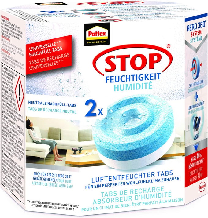 Luftentfeuchter Nachf�ll Tabs AERO 360 Grad, 2x450g