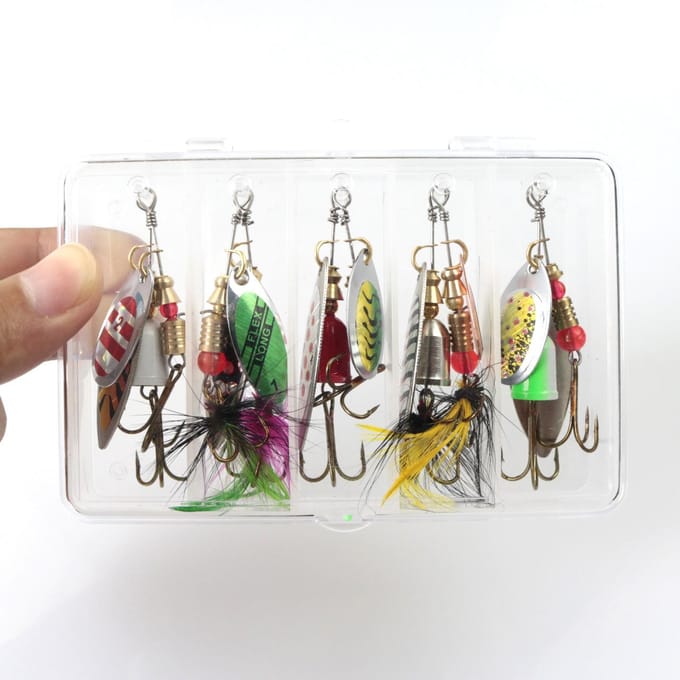 Spinner Lure Bait Long Cast Lepel Lures snoek Metalen Vislokmiddel Bas Harde Aas Met Haken gray
