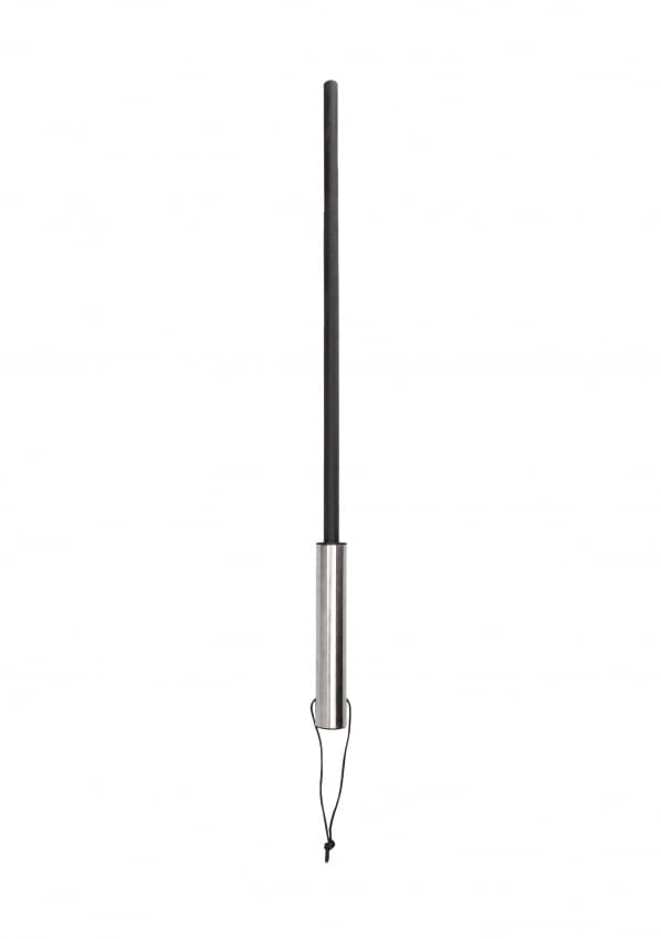 Cane With Stainless Steel Handle - Premium Leather - Black