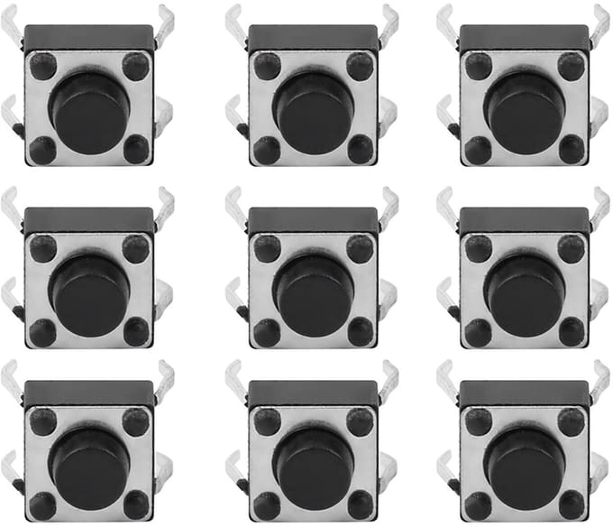 MTTproducts - 100 Stuks Mini Drukknopschakelaars voor Diverse Toepassingen