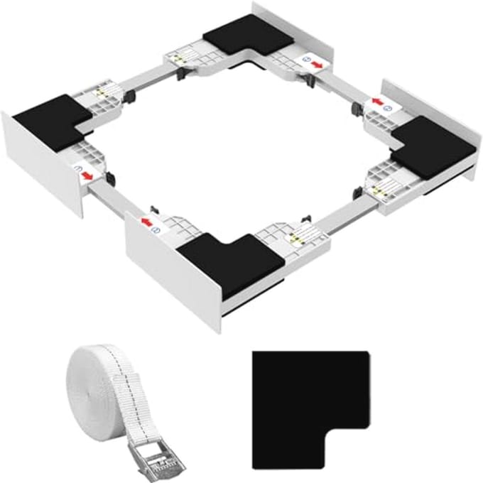 Universele Verbindingsframekit voor Wasmachine en Droger | Ruimtebesparende Tussenbouwset (46-66 cm)
