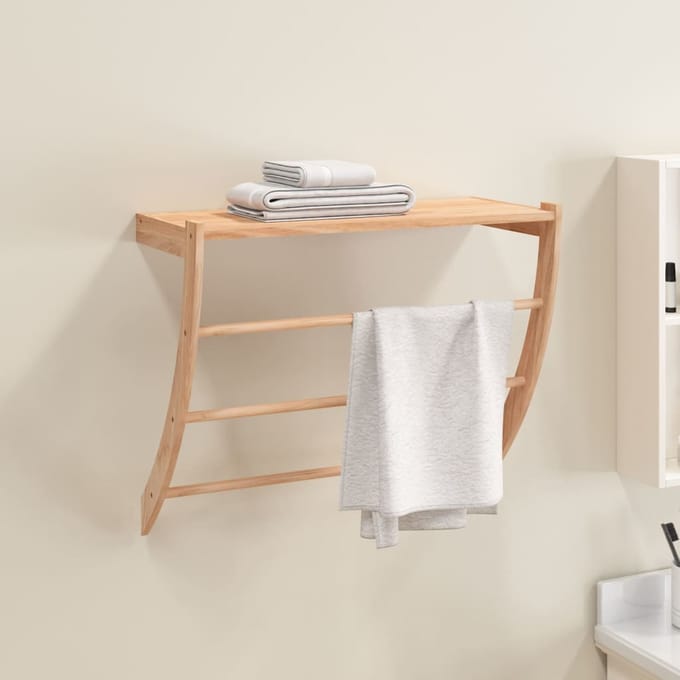vidaXL - Handdoekenrek - 60x25,5x49 - cm - massief - walnotenhout