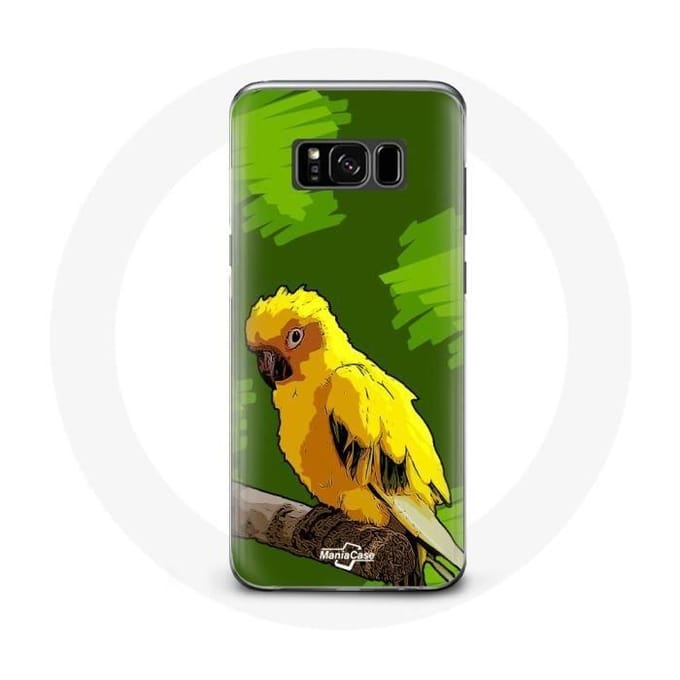Coque - Samsung - Galaxy S8 - Oiseaux de Perruches - Jaune - Souple - Protection jaune