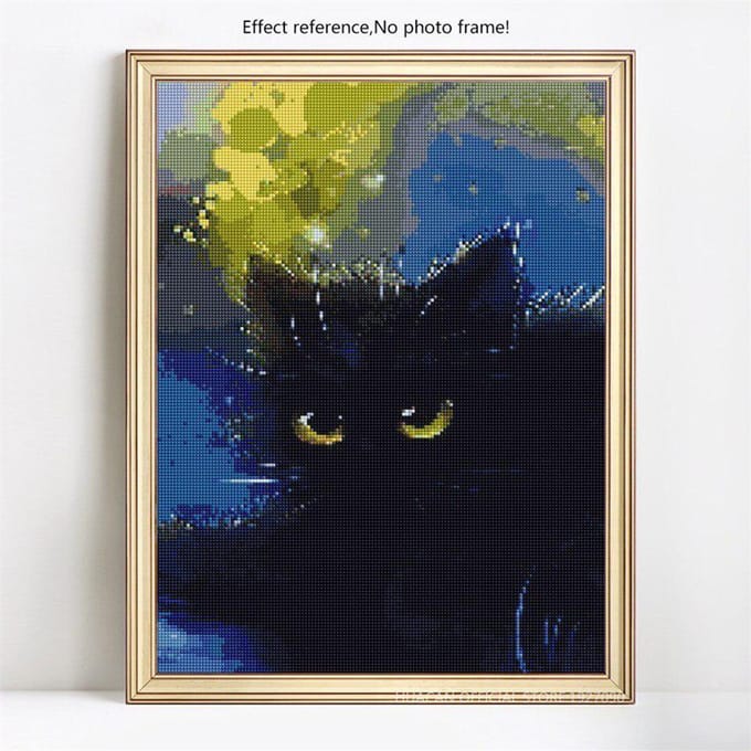 Diamant broderie chat 5D bricolage point de croix couture diamant peinture 20X30CM gray