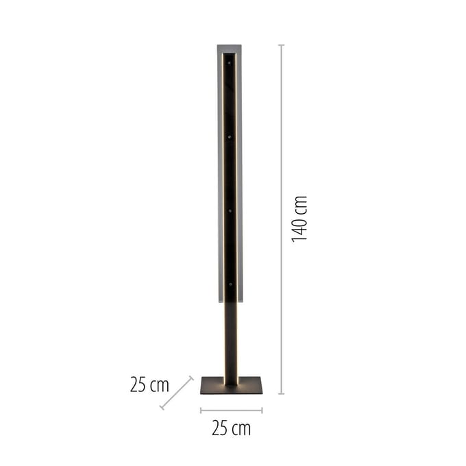 SCHÖNER WOHNEN LED vloerlamp Lena, ijzer, zwart, dimmer
