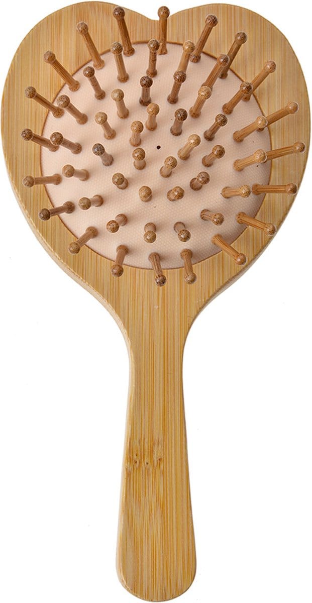 Clayre & Eef Haarborstel 15x8x3 cm Beige Bruin Kunststof Hart