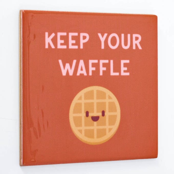 HomeBound by KY | Tegeltje - Keep your waffle | tegeltje | 10,5x10,5x0,5cm