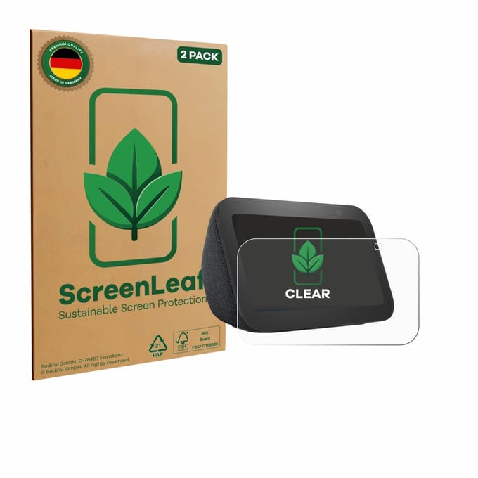 2 Stuks Screenprotector voor Amazon Echo Show 5 (3. Gen.) - Hoogwaardige Beschermfolie transparant