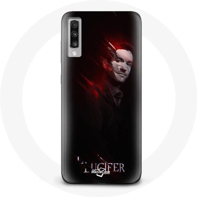 Hoesje voor Samsung Galaxy A50 Lucifer Series zwarte achtergrond
