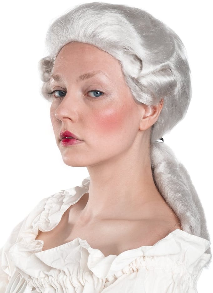 Mozart Barok Pruik Met Vlecht - voor carnaval