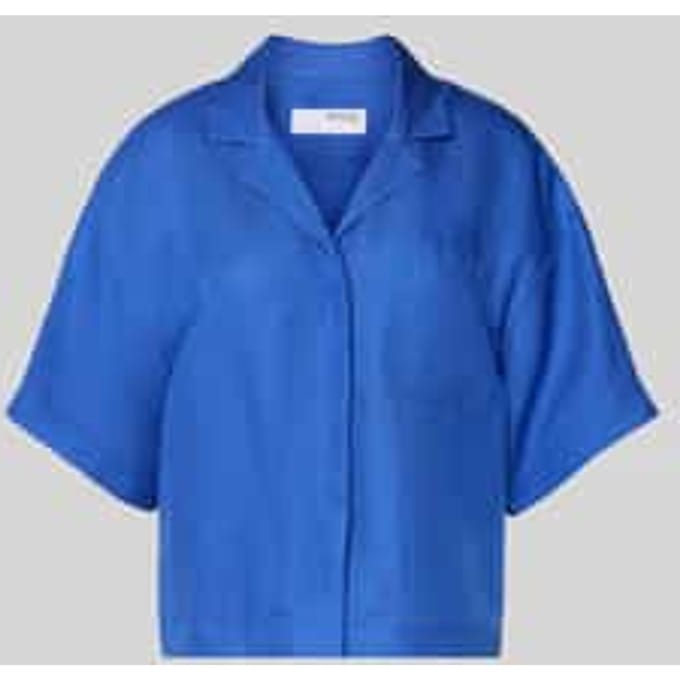 Boxy fit overhemdblouse van een mix van lyocell en linnen, model 'LYRA'