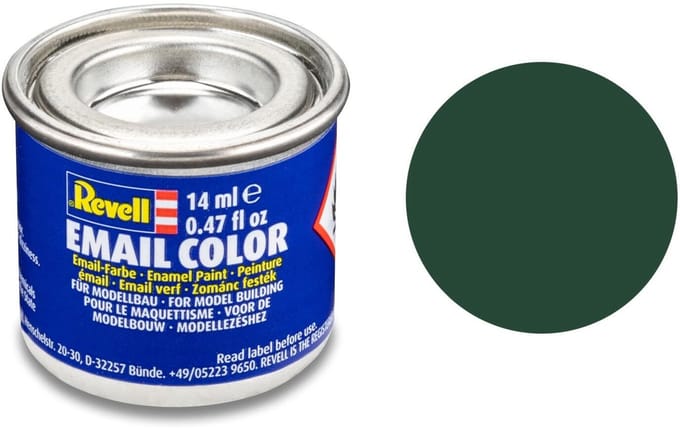 Revell Hobbyverf Enamel verf - #68 Dark Green - Matt - RAF - Enamel - Verf potje - 14 ml