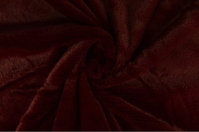 1 meter zachte bont stof - Bordeaux rood - 155cm breed
