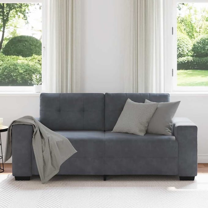 vidaXL - Loveseat - bank - 180x77x82 - cm - fluweel - donkergrijs