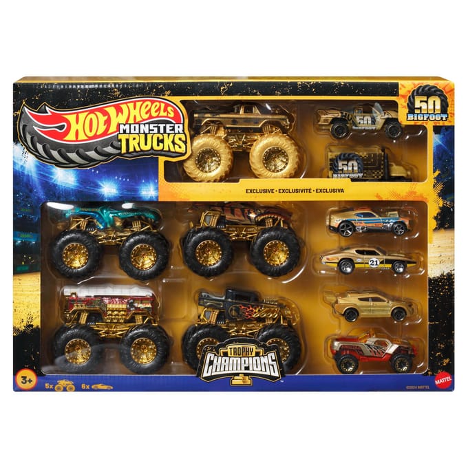Hot Wheels Monster Trucks Trophy Champions Collection 11-delig Diverse speelgoedvoertuigen