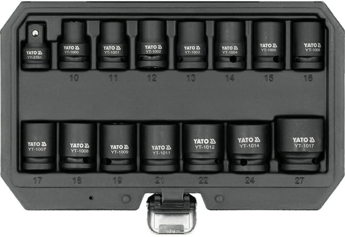Yato - Dopsleutelset - Udarowe Sockets - 15 Elementen - CrMo Staal