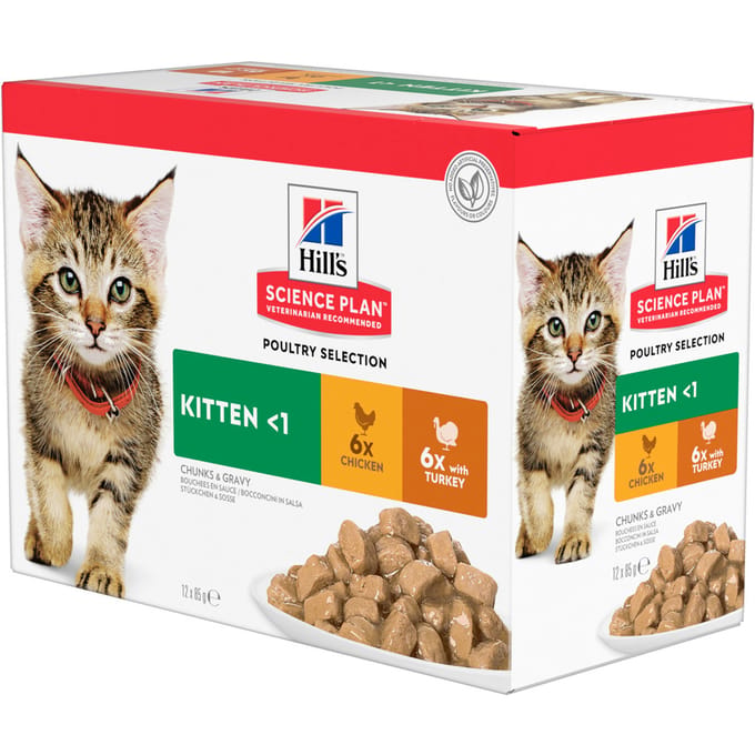 Hill's Science Plan Kitten Tonijn Bestel ook natvoer: 12 x 85 g Hill's Kitten - Gevogelte selectie
