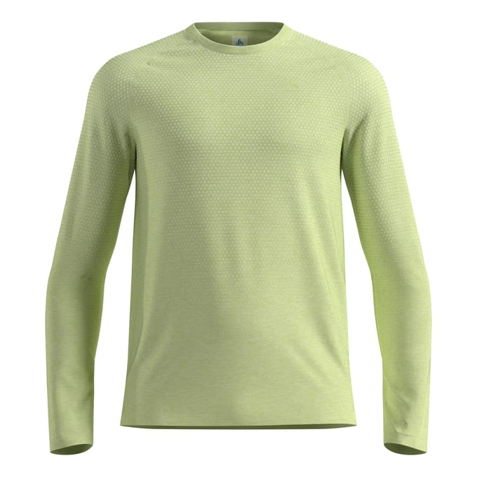 Odlo Essential Seamless Crew Neck Longsleeve Heren-limoen