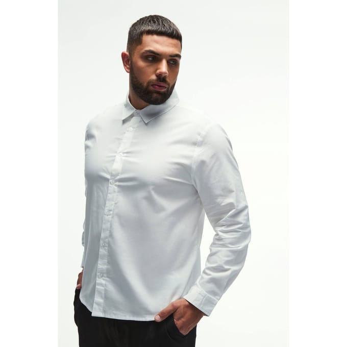Plus Regular Fit Oxford-shirt in Wit | White | Size 2XL