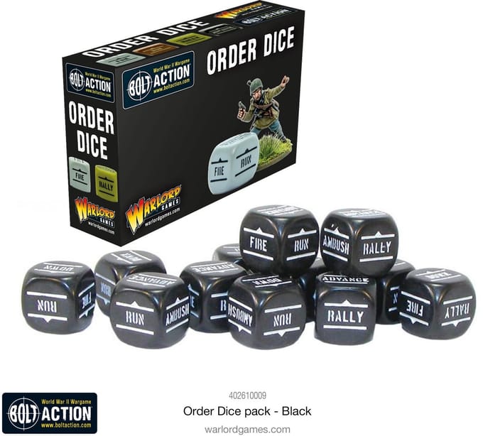 Order dice pack black color (Bolt action nieuw)