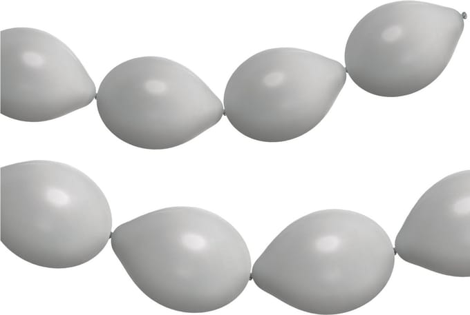 Folat - Knoopballonnen voor Ballonnenslinger Moondust Silver Metallic 33 cm - 8 stuks