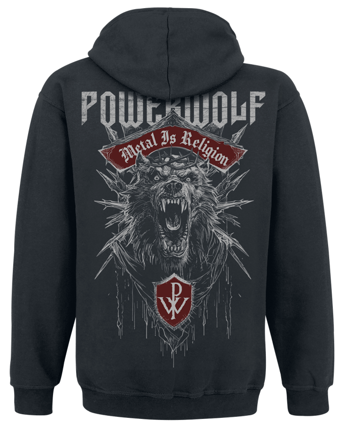 Powerwolf Chaos Crest Heren Trui met capuchon - zwart - L