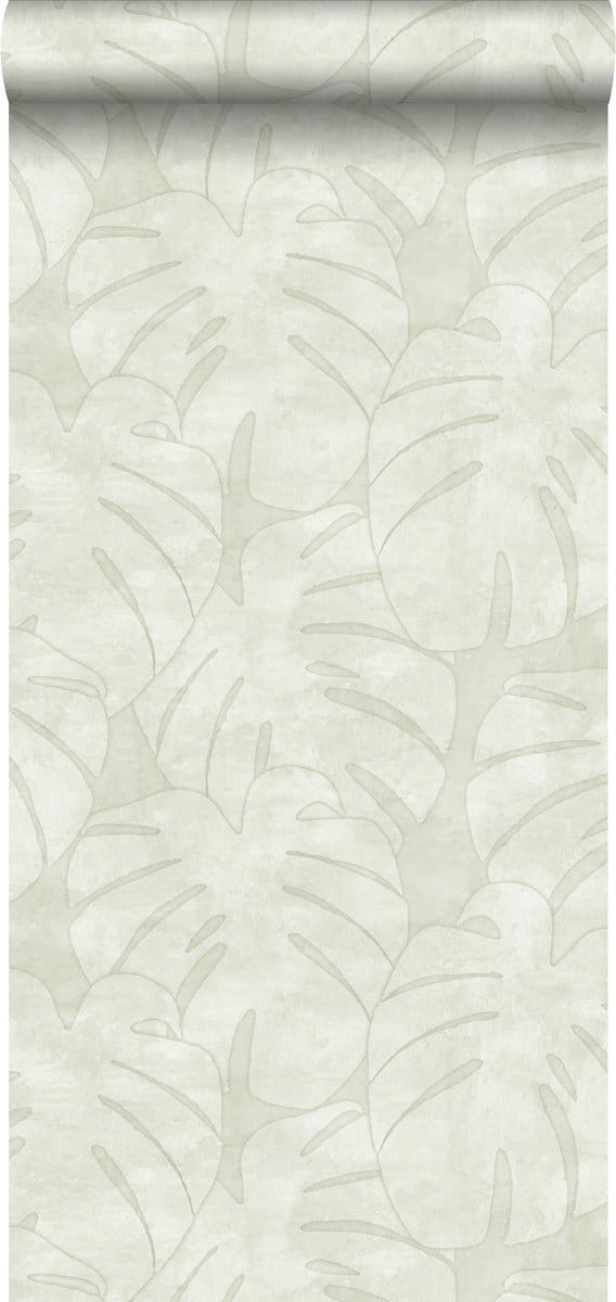 ESTAhome behang monstera bladeren beige - 53 cm x 10.05 m - 139002