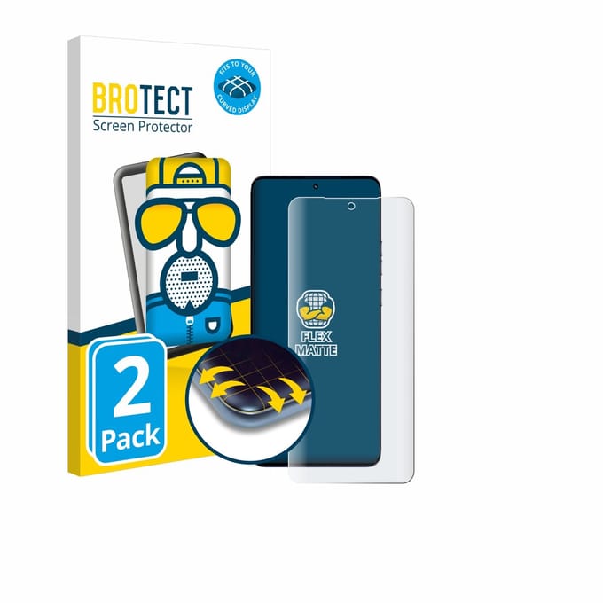 BROTECT - Screenprotector voor Motorola Edge 50 Pro - Folie Beschermfolie matte volledig dekking 2 Stuks