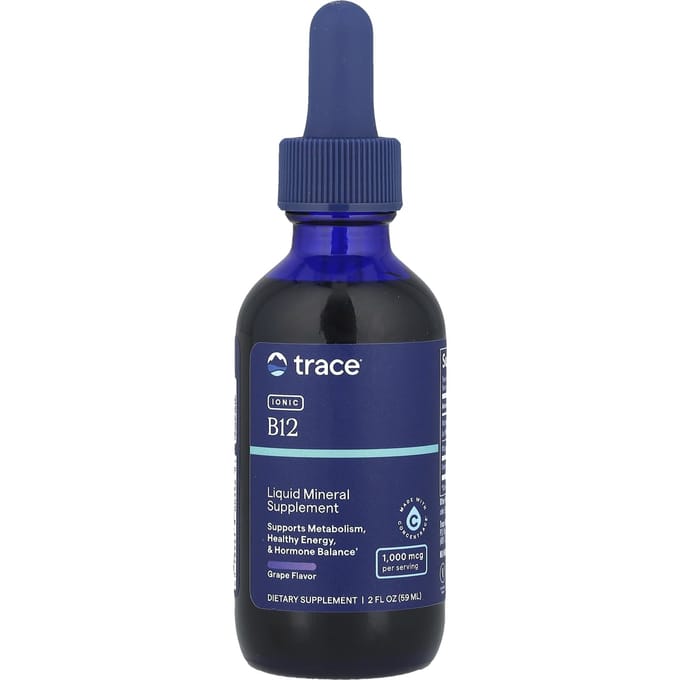 Trace, Ionisch B12, Natuurlijke Druivensmaak, 1.000 mcg, 2 fl oz (59 ml)