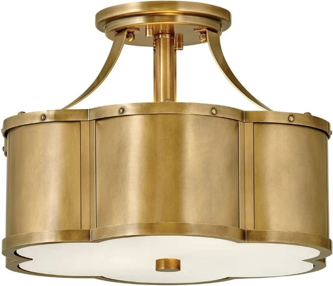 Hinkley LED Plafondlamp Chance | 2X E27 Max 60W | Dimbaar | Heritage Brass
