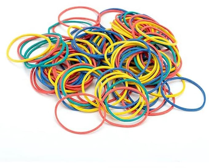 Kleurrijke Elastische Banden - Herbruikbaar en Sterk - 100 Stuks (4 Kleuren)