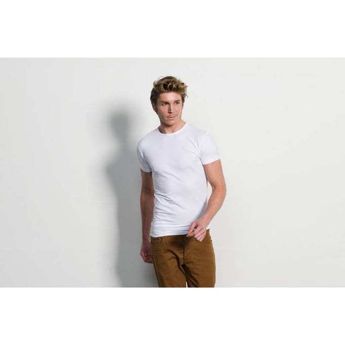 Slater 6500 - Stretch 2-pack T-shirt ronde hals korte mouw wit