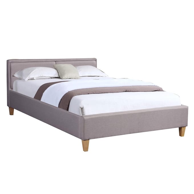 Gestoffeerd bed ANAIS 140x200 cm, grijze stof