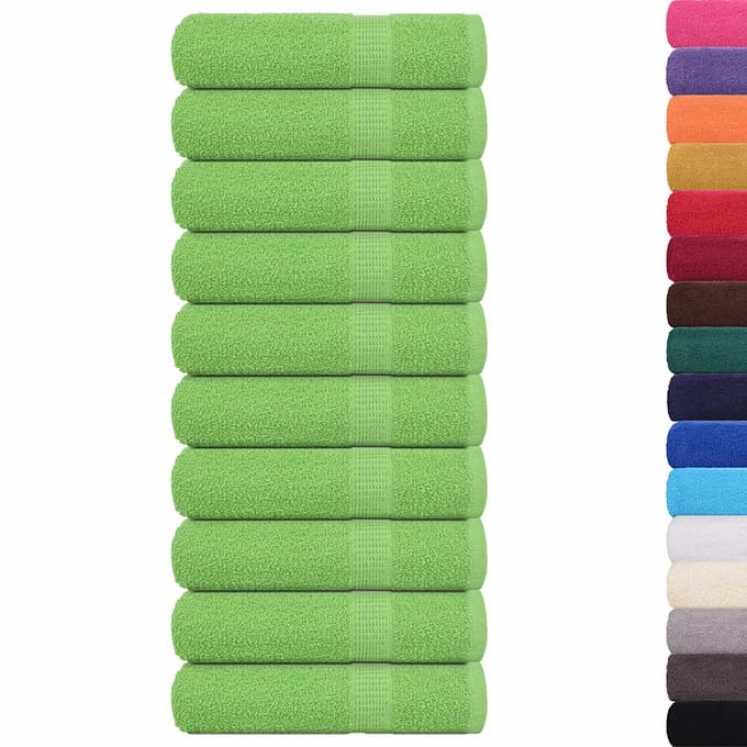 vidaXL - Douchehanddoeken - FROGN - 10 - st - 70x140 - cm - 360 - g/m² - appelgroen