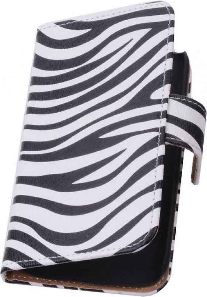 Zebra Bookstyle Wallet Case Hoesjes Geschikt voor HTC One E9 Plus Wit