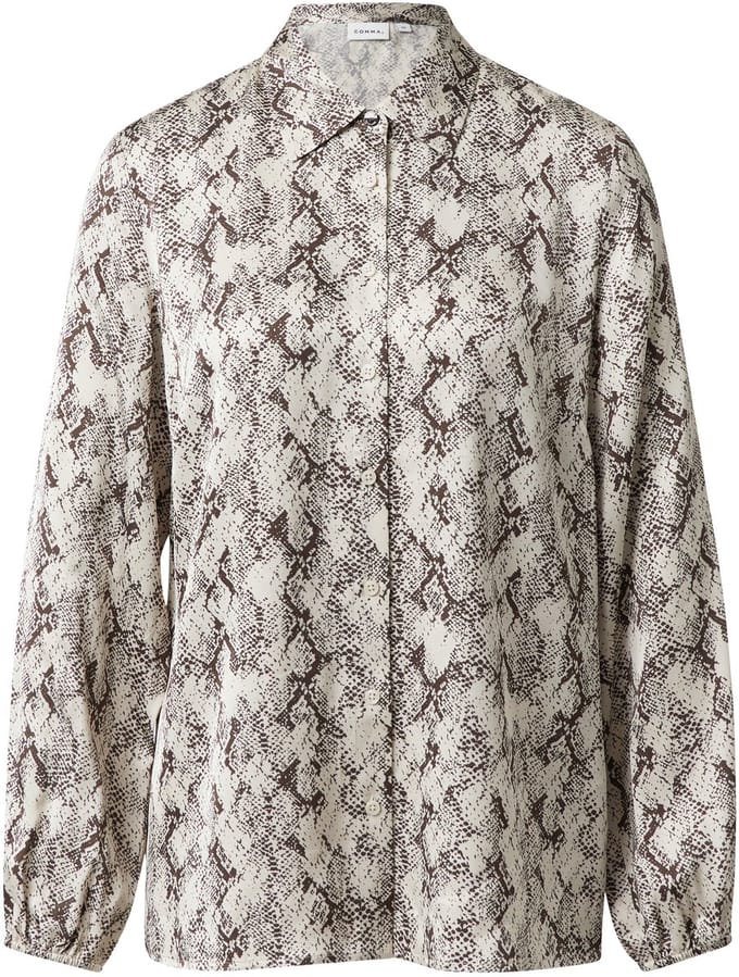 Dame blouse met lange mouwen van satijnachtige viscose met volledige bedrukkingsmotief COMMA