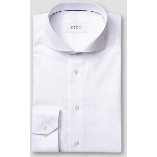 Eton Overhemd Uni Signature Twill Extreme Cutaway Collar Wit / male