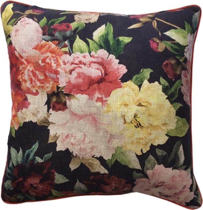 A&E Originals - Kussen Fiore Botanico Black - 60 x 60 cm