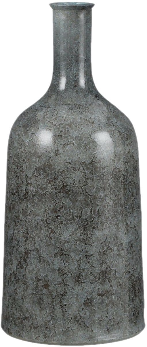 Mica Decorations - Fles bloemenvaas - Terracotta - blauw shadow - D26 en H50 cm