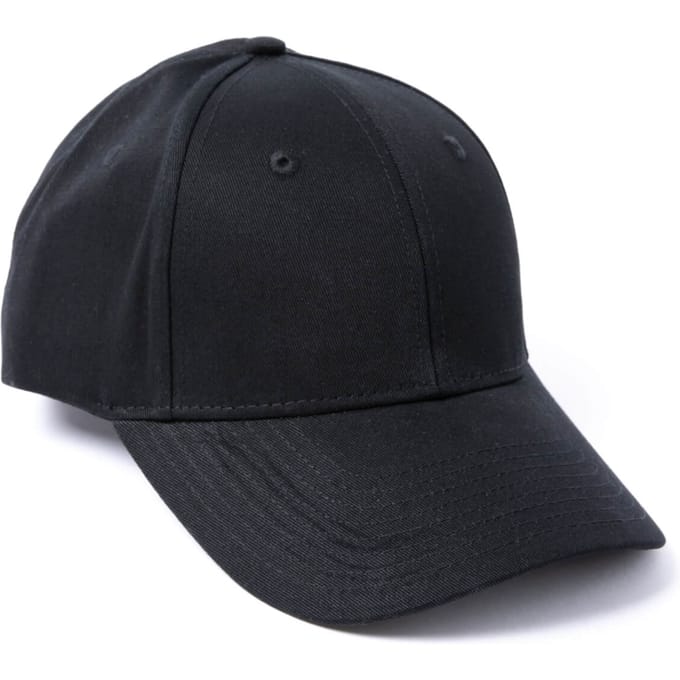 Own Brand 6 Panel Cotton Baseball Cap Black Mr Flat Embroidered