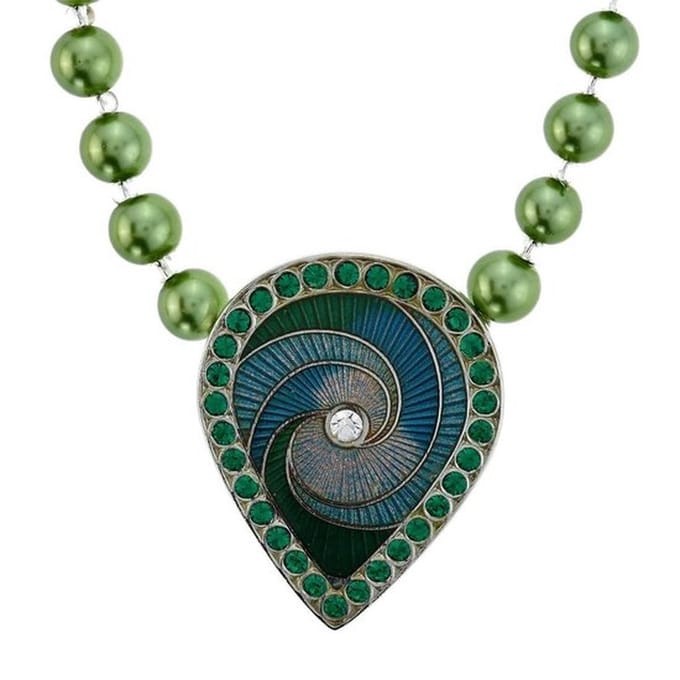 Behave - Groene parelketting met druppel hanger - Elegant & trendy